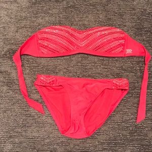 Miss Me Rhinestone Bandeau Bikini Top Swimsuit